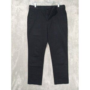 Uniqlo Pants Mens 31x29 Black Chino Slim Fit Flat Front Stretch Brushed Casual